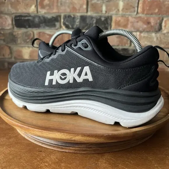 Hoka One One Gaviota 5 Men's 8 D Road Running Cushion Black White Sneaker Shoes